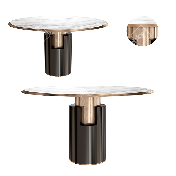 Sleek Round Dining Table 3D model image 1