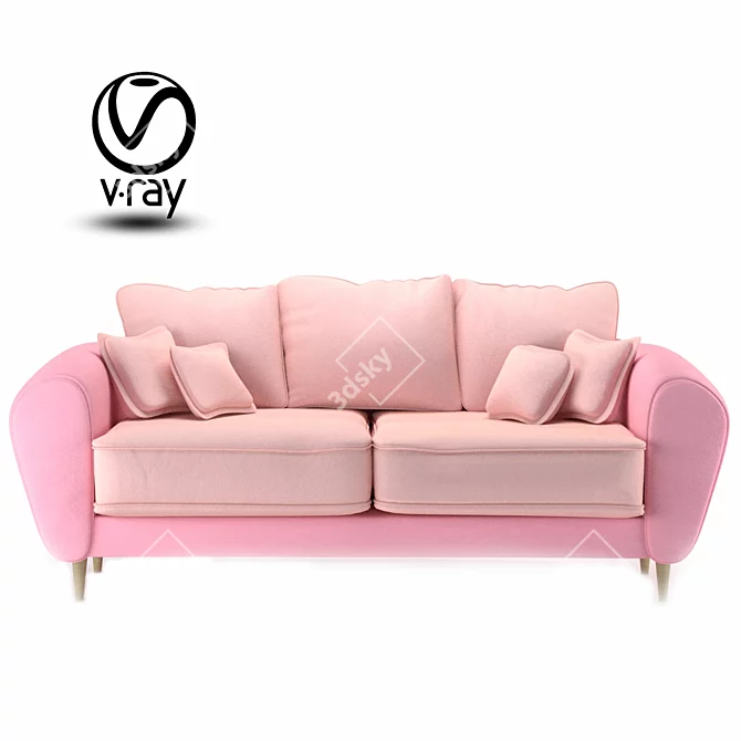 Pink Dream Sofa Set 3D model image 1