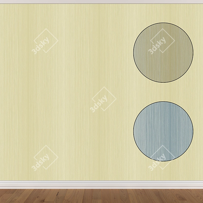 Seamless Wallpaper Set: 3 Colors 3D model image 1