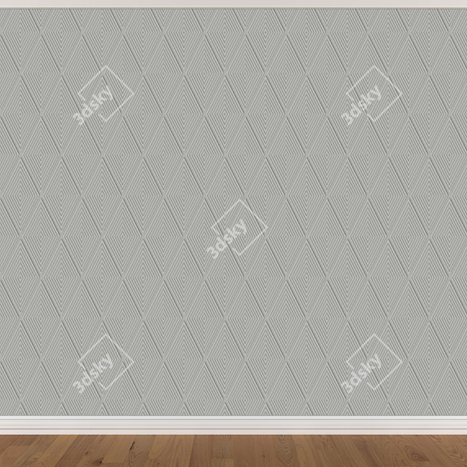 Seamless Wallpaper Set - Three Colorful Designs 3D model image 2