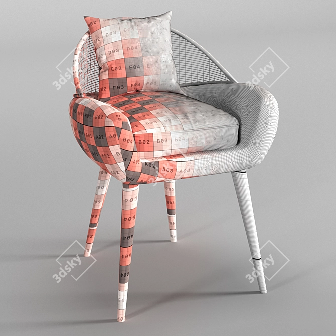 Elegant Garbo Dining Chair 3D model image 5