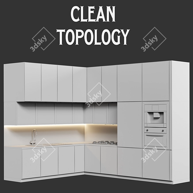 2015 Kitchen008: Sleek and Versatile MM Units 3D model image 4