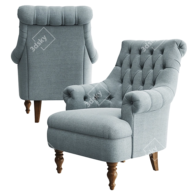 Elegant Wood Bros Pickering Armchair 3D model image 2