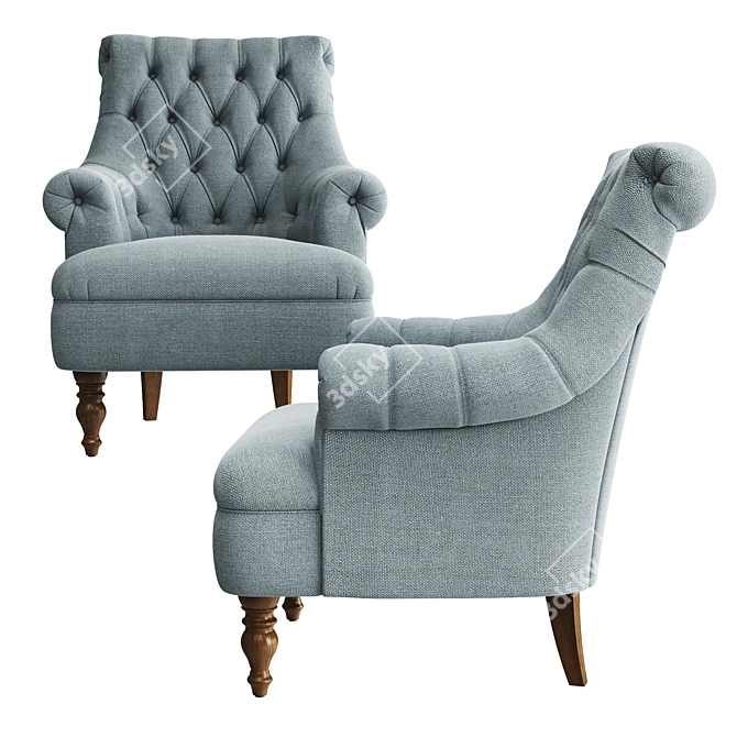 Elegant Wood Bros Pickering Armchair 3D model image 3