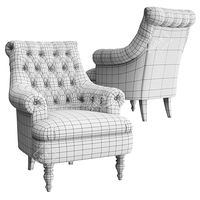 Elegant Wood Bros Pickering Armchair 3D model image 5