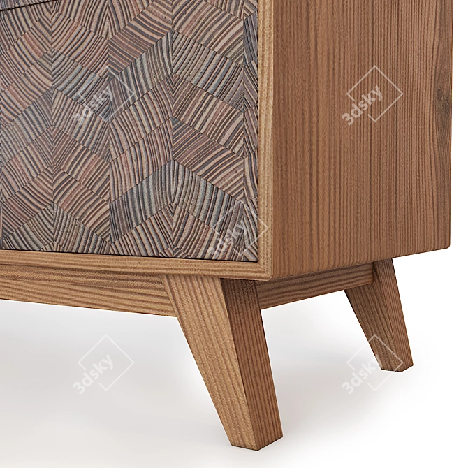 Tasmanian Oak Chevron Cabinet 3D model image 3