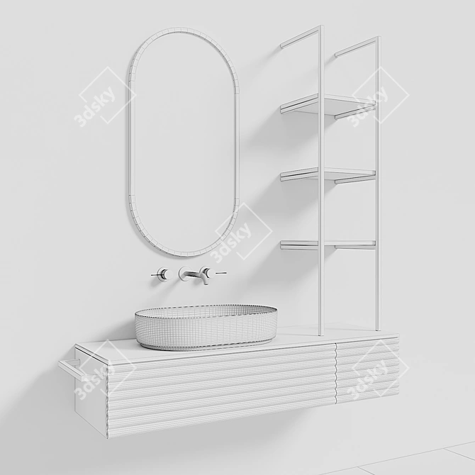 Sleek Oval Washbasin - Modern Elegance 3D model image 5