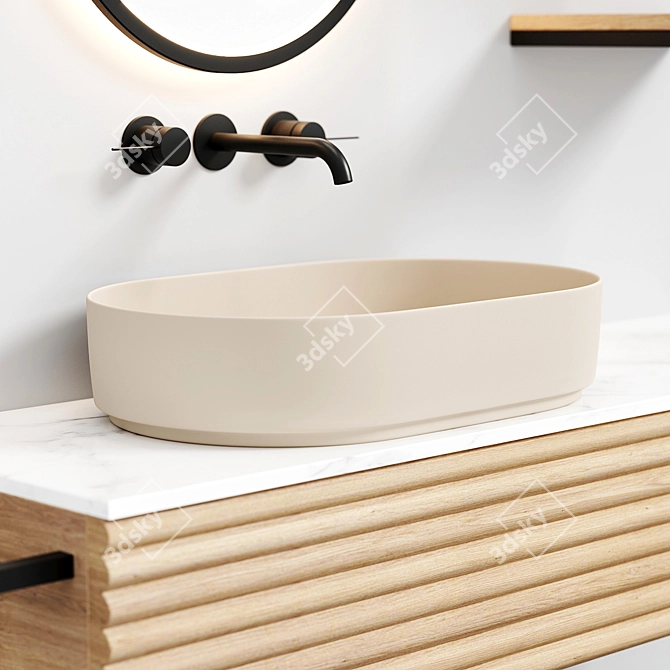 Sleek Oval Washbasin - Modern Elegance 3D model image 18