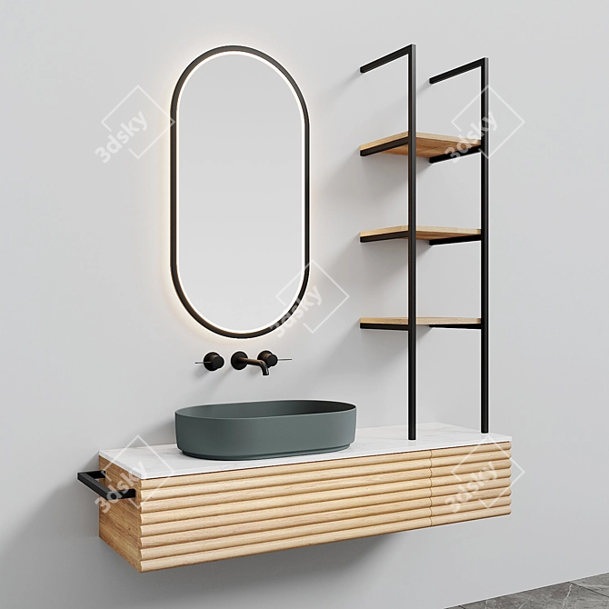 Sleek Oval Washbasin - Modern Elegance 3D model image 23