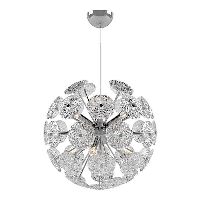 Modern Chrome Pendant Light 3D model image 1