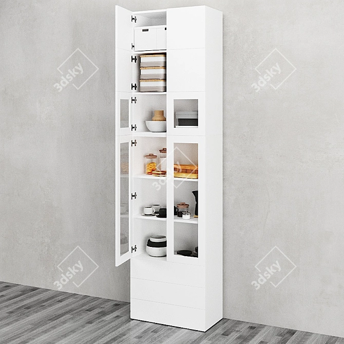 OPHUS Combined Storage Cabinet with ZARA HOME Set 3D model image 3