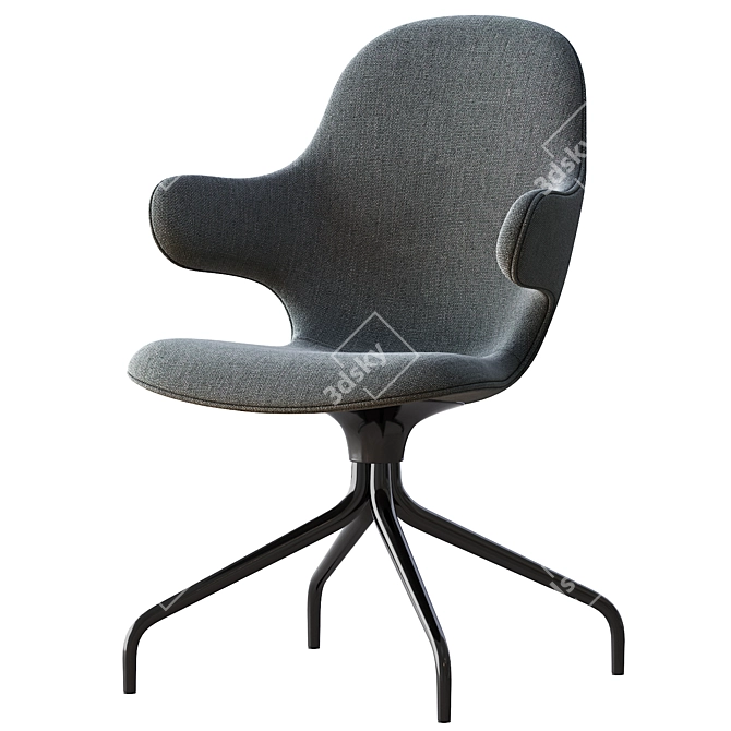 Sleek JH2 Aluminum Chair 3D model image 2