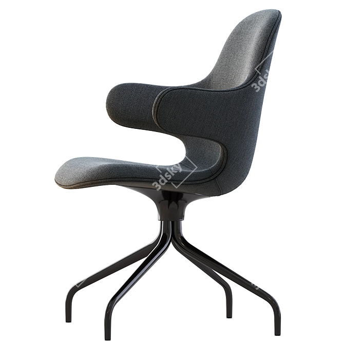 Sleek JH2 Aluminum Chair 3D model image 3
