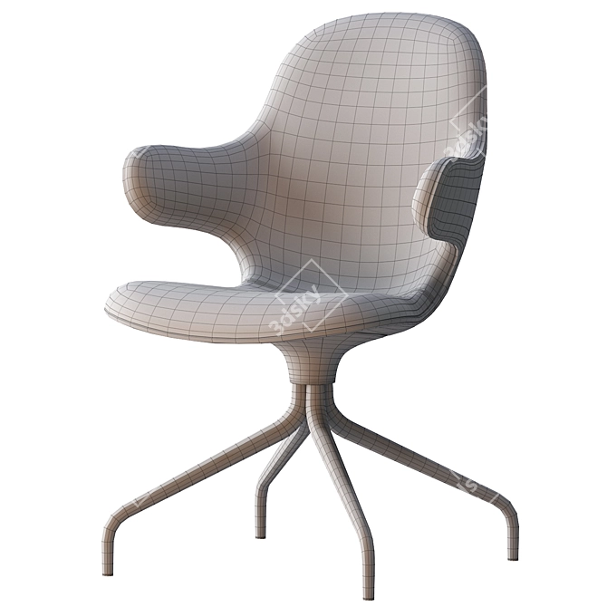 Sleek JH2 Aluminum Chair 3D model image 4