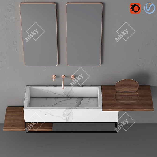  Sleek Modern Bathroom Cabinet | No. 086 3D model image 2