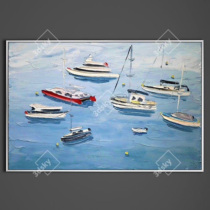 Vibrant Oil Paint on Canvas 3D model image 1