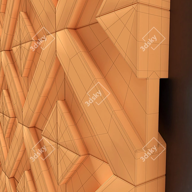 Modern Concrete Tile Wall Decor 3D model image 1