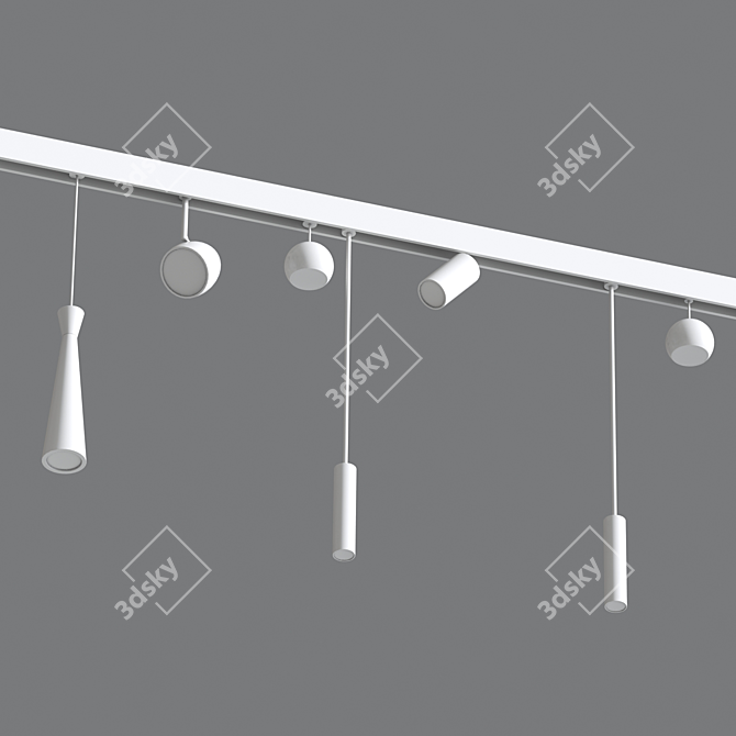 Versatile 5-Light Ceiling Track Project 3D model image 3