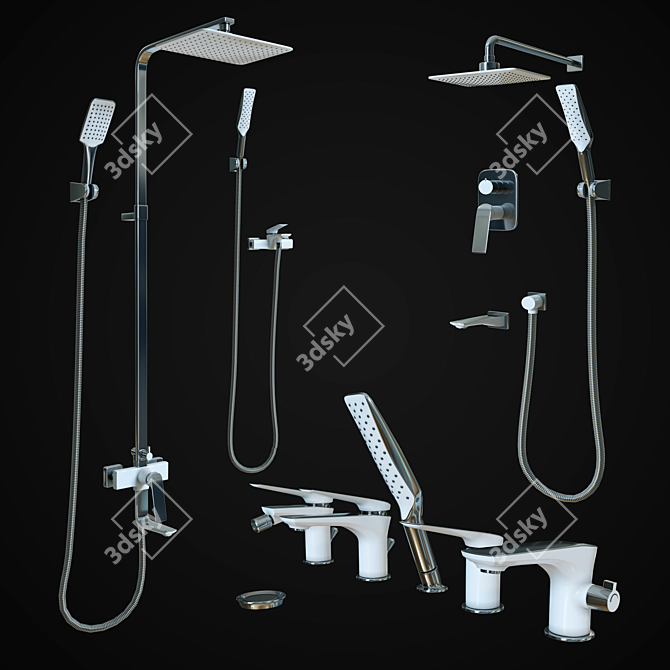 LeMark Allegro Shower Set: Modern and Elegant 3D model image 1