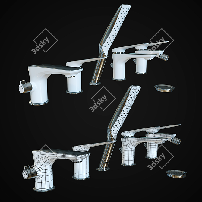 LeMark Allegro Shower Set: Modern and Elegant 3D model image 4