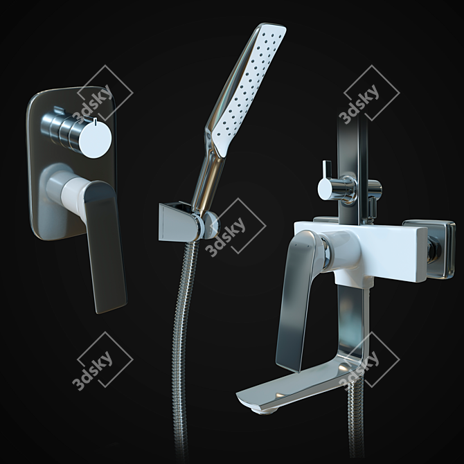 LeMark Allegro Shower Set: Modern and Elegant 3D model image 6