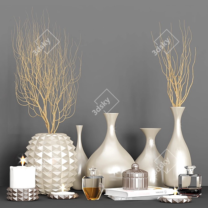 Elegant Home Décor Set 3D model image 1