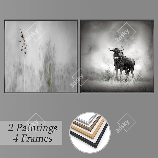 Versatile Set of Wall Paintings 3D model image 1