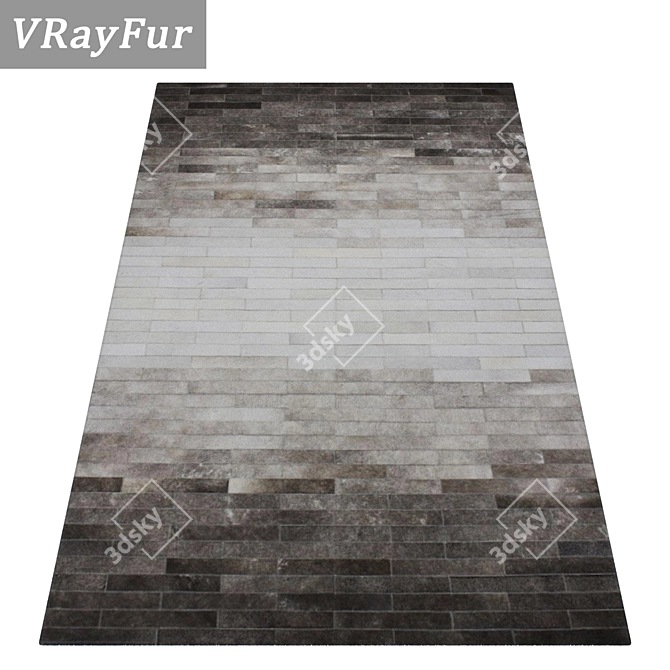 Luxury Set of 3 High-Quality Carpets 3D model image 2