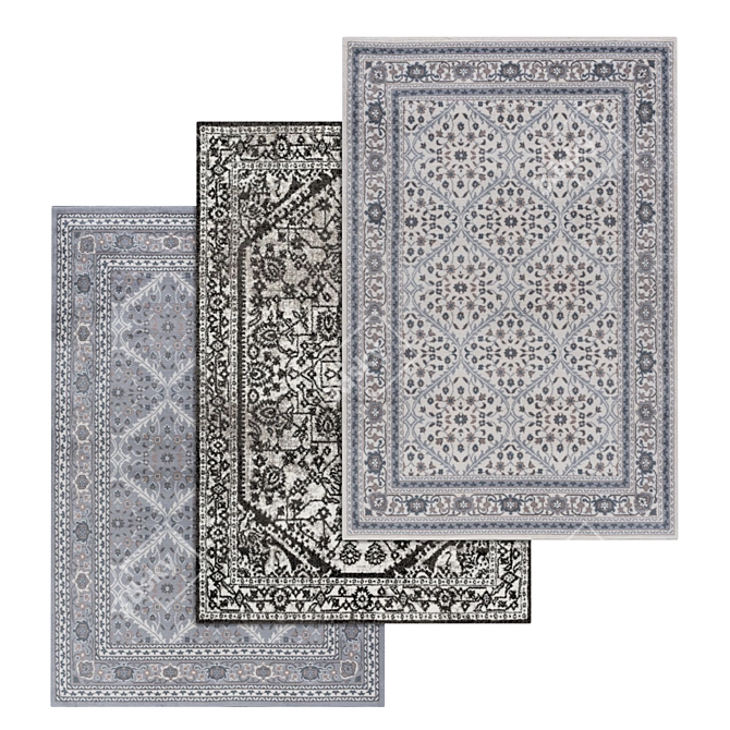 Luxury Textured Carpets Set 3D model image 1