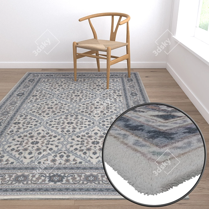 Luxury Textured Carpets Set 3D model image 5