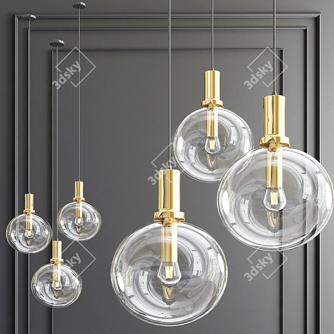 Sleek Bubble-Glass Statement Piece 3D model image 1