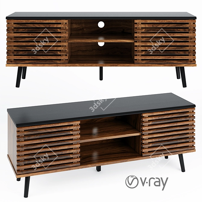 Elegante Mueble TV Marrón para tu Hogar 3D model image 1