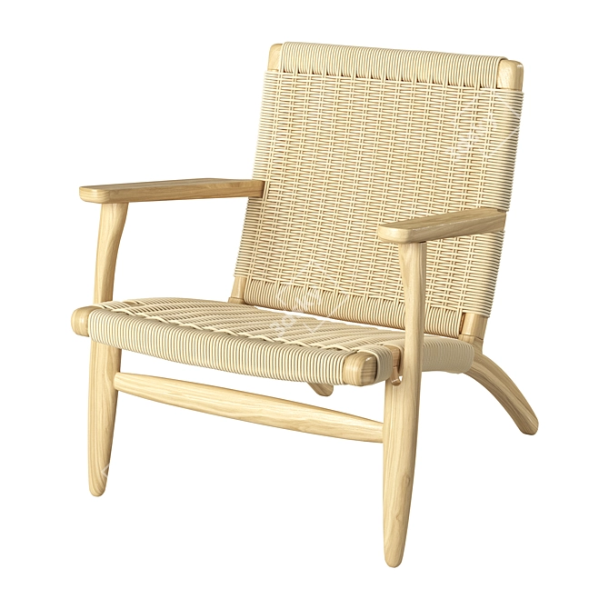 Rustic Rattan Armchair 3D model image 1