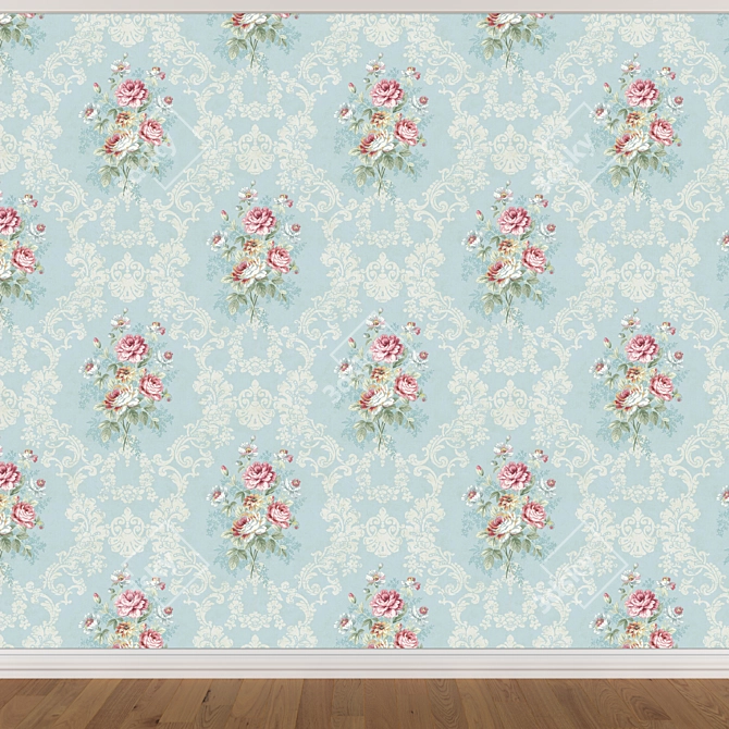 Seamless Wallpaper Set: 3 Colors 3D model image 2