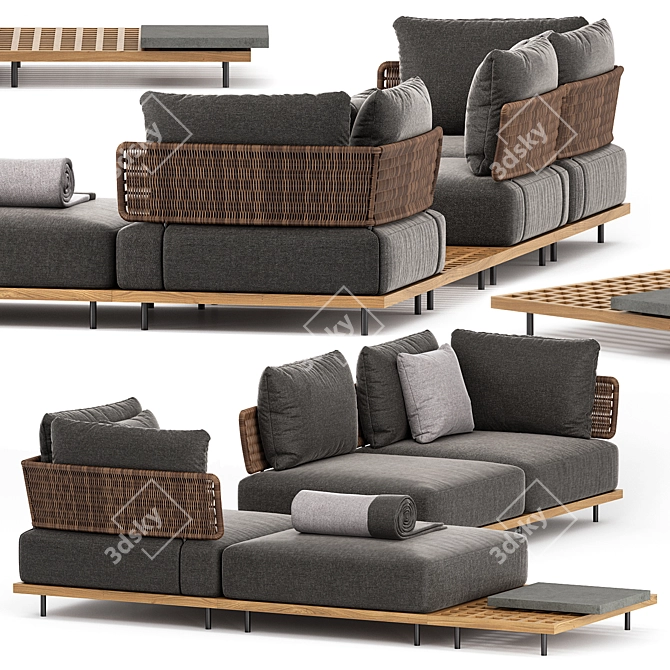 Minotti Quadrado Outdoor Sofa Set2 | Stylish Design, Premium Quality 3D model image 1