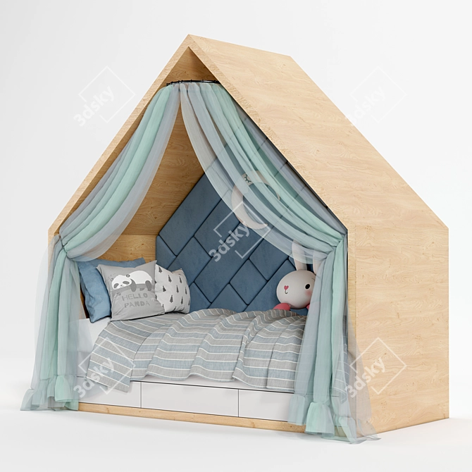 Dreamy Haven Kids Room Bed 3D model image 2