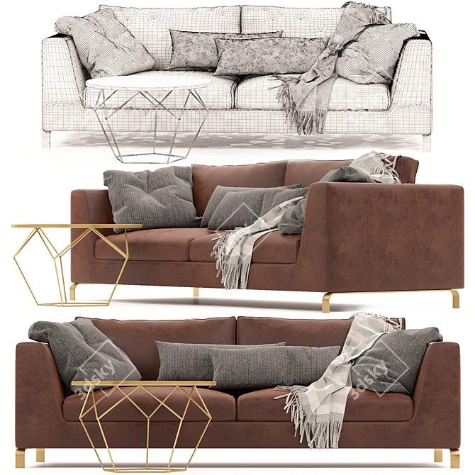 Elegant Hampton Sofa 3D model image 2