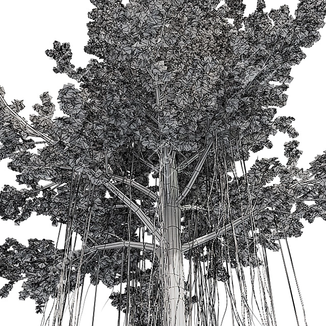 Exquisite Agar Wood Tree: Natural Beauty 3D model image 5