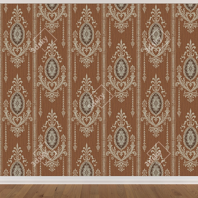 Seamless Wallpaper Set in 3 Colors 3D model image 3