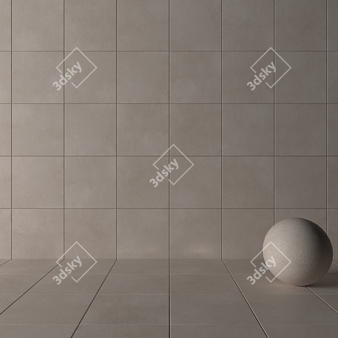 Beige Lupus Concrete Wall Tiles 3D model image 3
