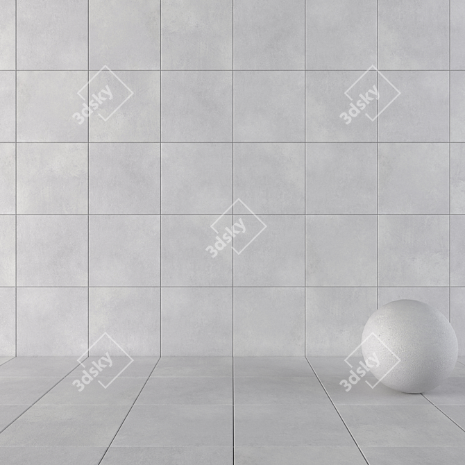 LUPUS Gray Concrete Wall Tiles 3D model image 1