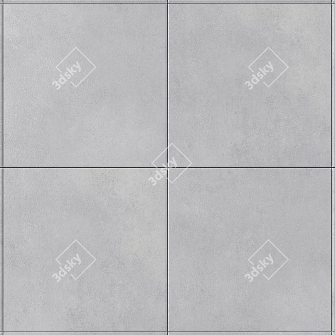 LUPUS Gray Concrete Wall Tiles 3D model image 2