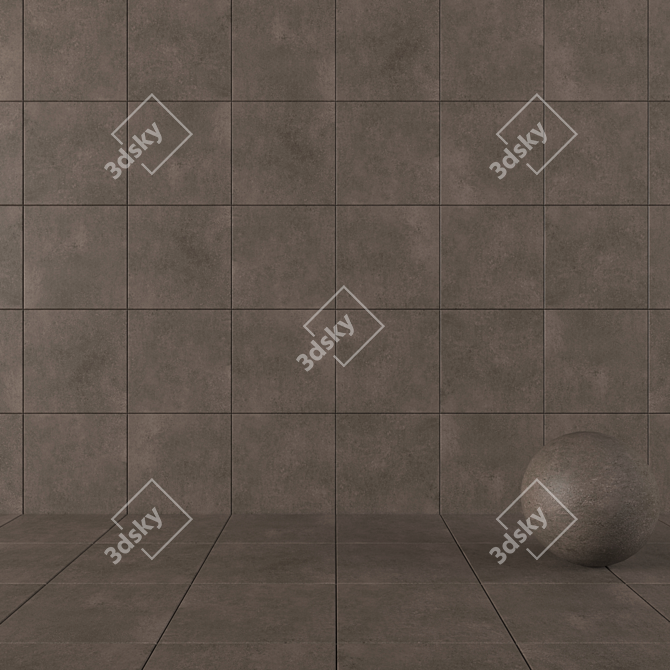 Modern Concrete Wall Tiles 3D model image 1