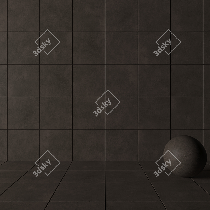 Modern Concrete Wall Tiles 3D model image 3