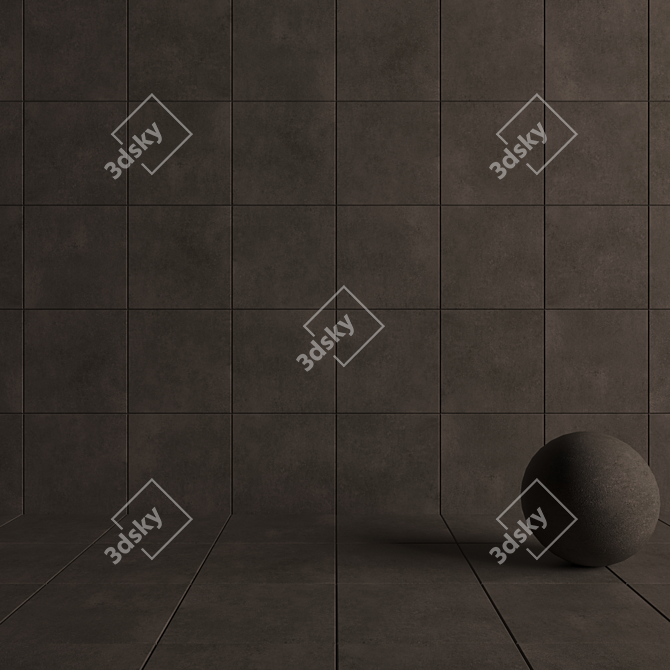 Modern Concrete Wall Tiles 3D model image 4