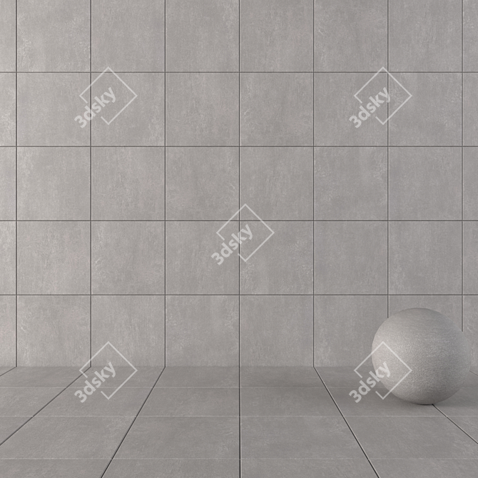 Praga Fume Concrete Wall Tiles: Modern and Versatile 3D model image 1