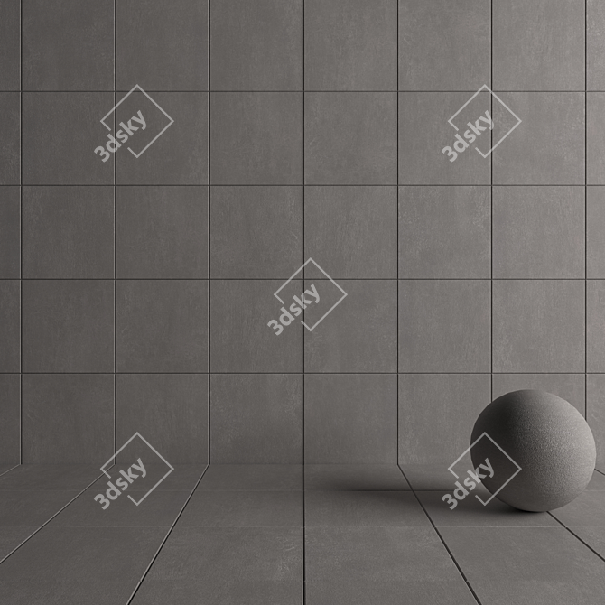 Praga Fume Concrete Wall Tiles: Modern and Versatile 3D model image 4