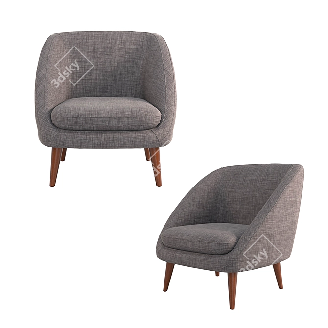 Sleek Semeon Armchair 3D model image 2