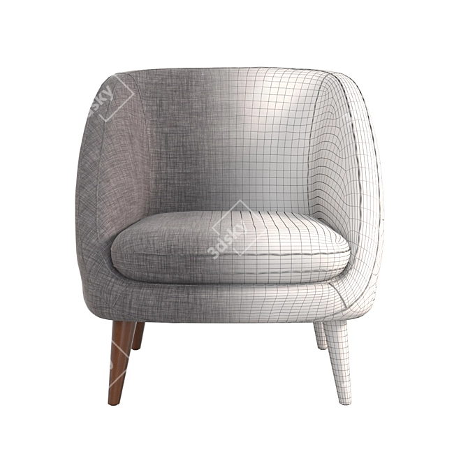 Sleek Semeon Armchair 3D model image 3