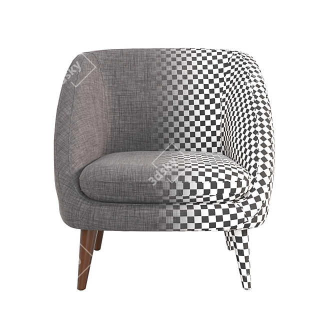 Sleek Semeon Armchair 3D model image 8